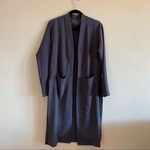 Dark grey / blue Trench with split ends S M